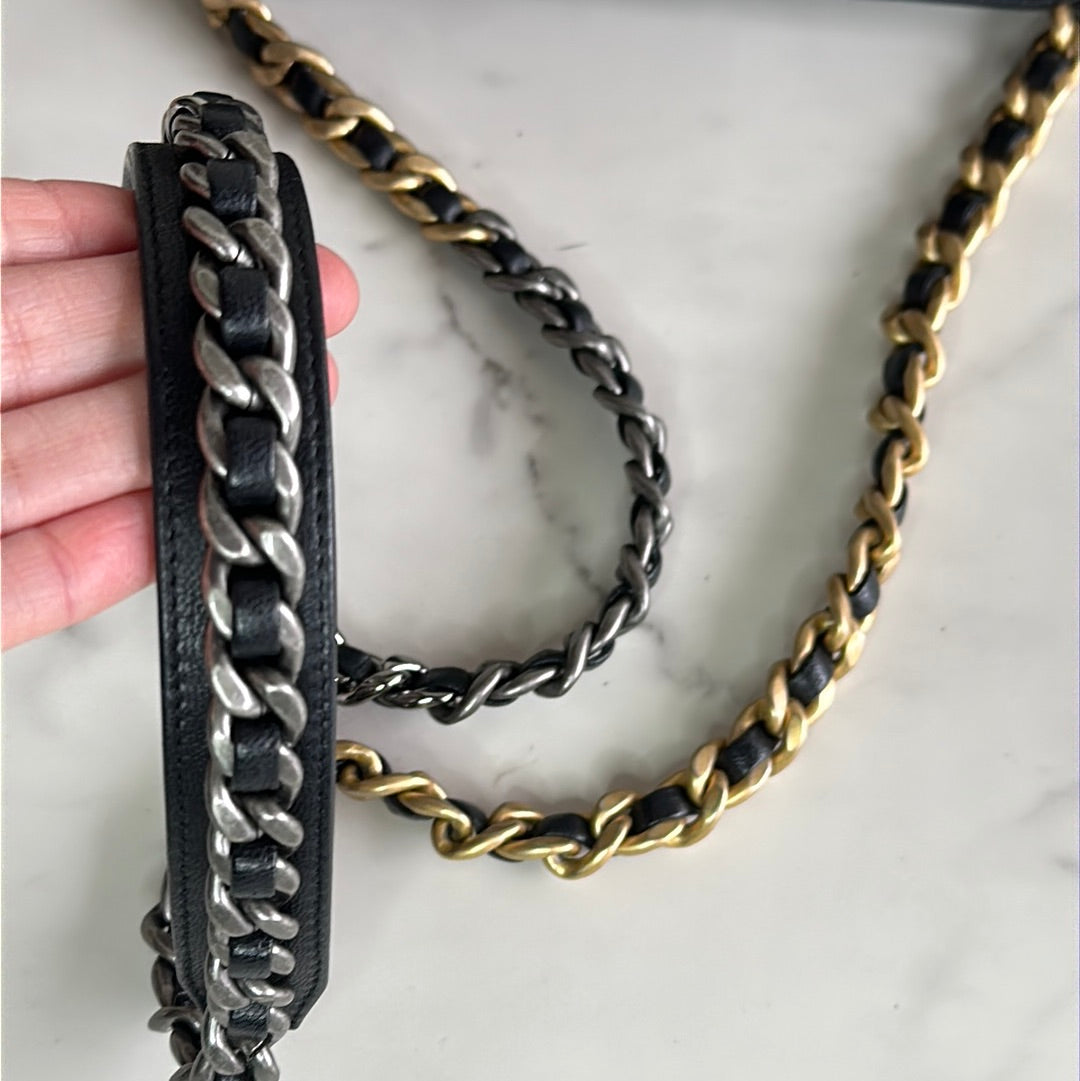 Chanel 19 Wallet on Chain in Black Quilted Lambskin, Preowned