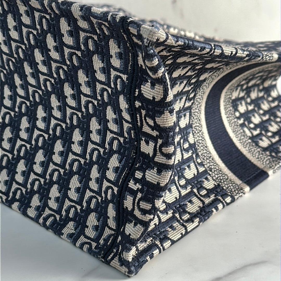 Christian Dior Large Book Tote Blue, Preowned