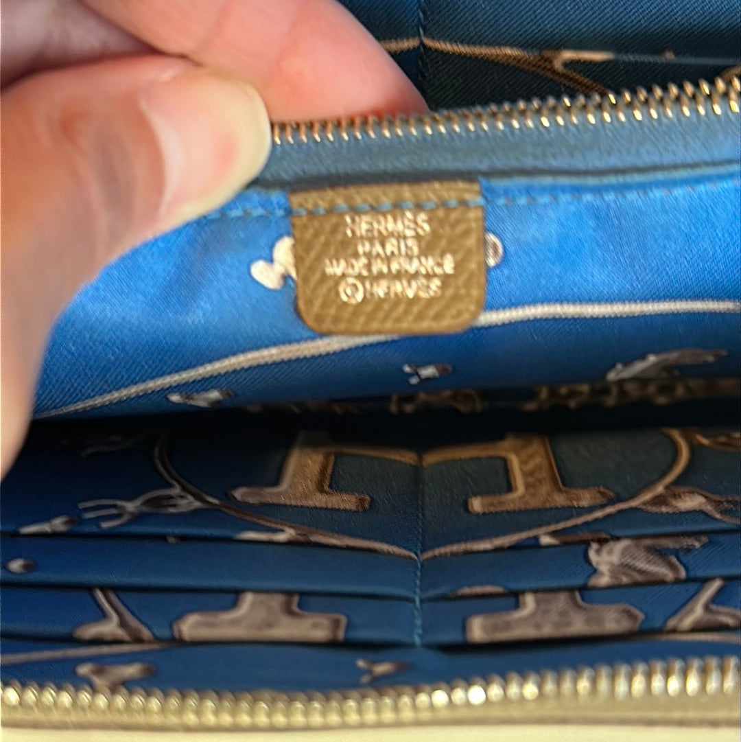 Hermes Azap Zip Around Epsom long wallet, Preowned