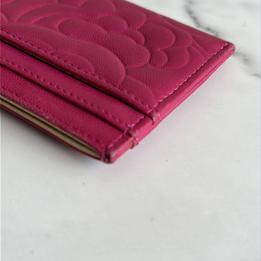 Chanel Card Case Camilia pink and gold