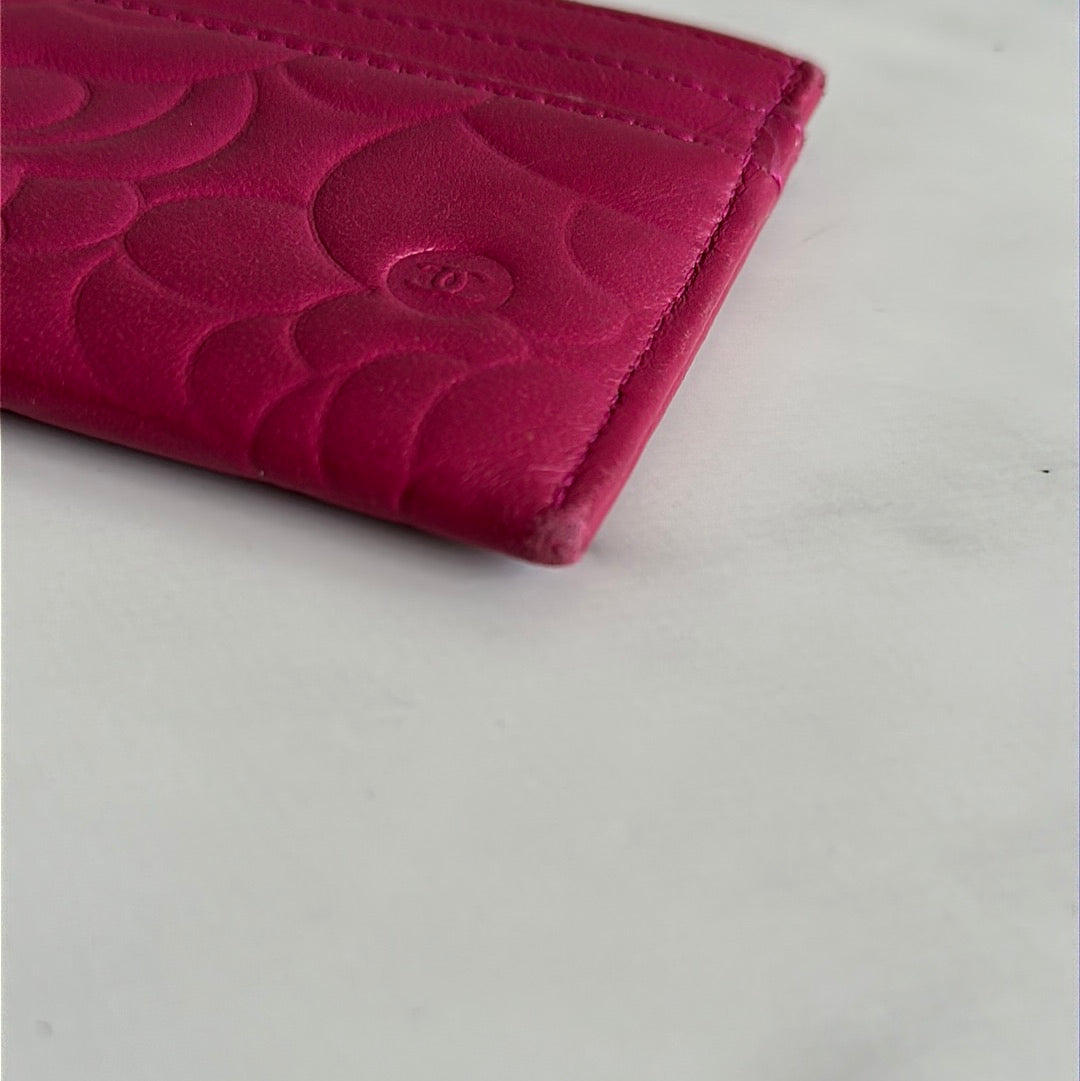 Chanel Card Case Camilia pink and gold