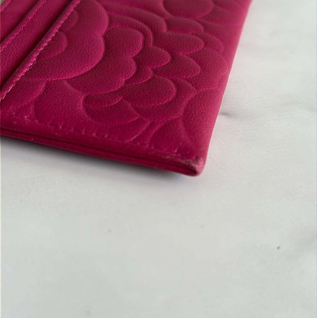 Chanel Card Case Camilia pink and gold