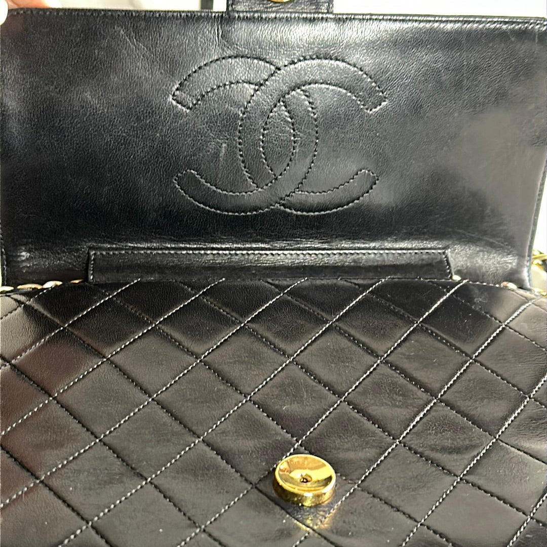 Chanel Small Flap Quilted Lambskin Chain Bag, Preowned
