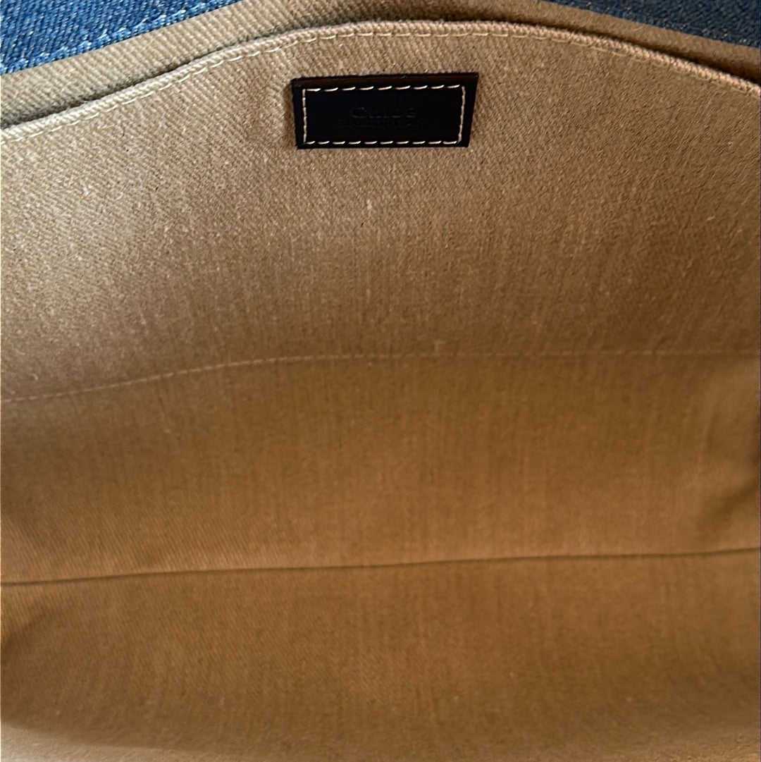 Chloe Medium Woody Tote Bag in Navy, New with dustbag