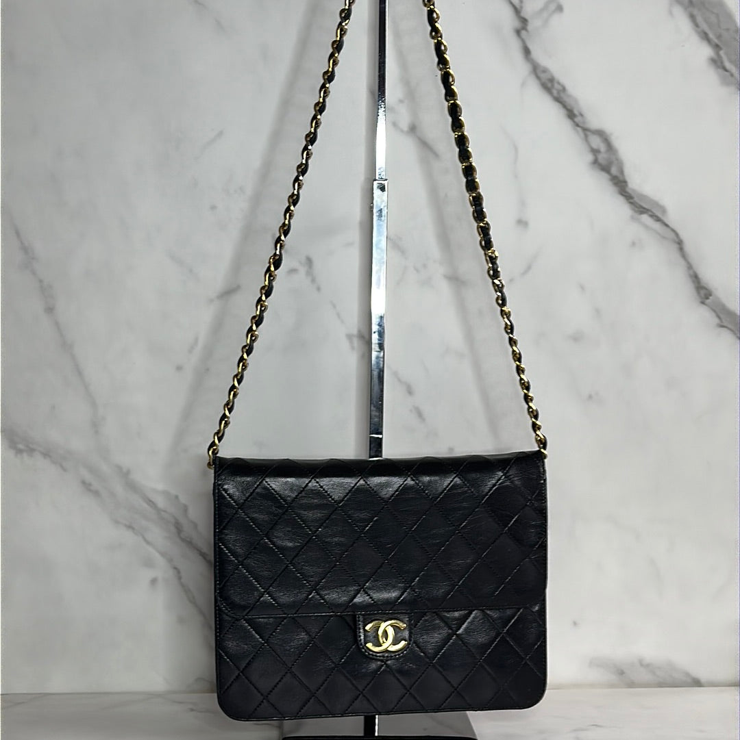 Chanel Small Flap Quilted Lambskin Chain Bag, Preowned
