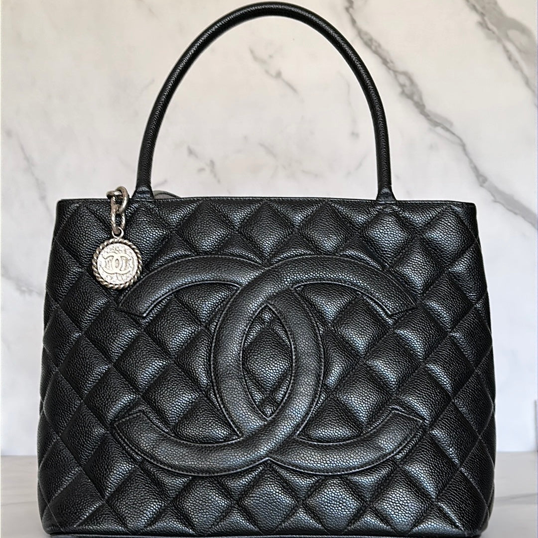 Chanel Matelasse CC Caviar Tote Bag, Preowned