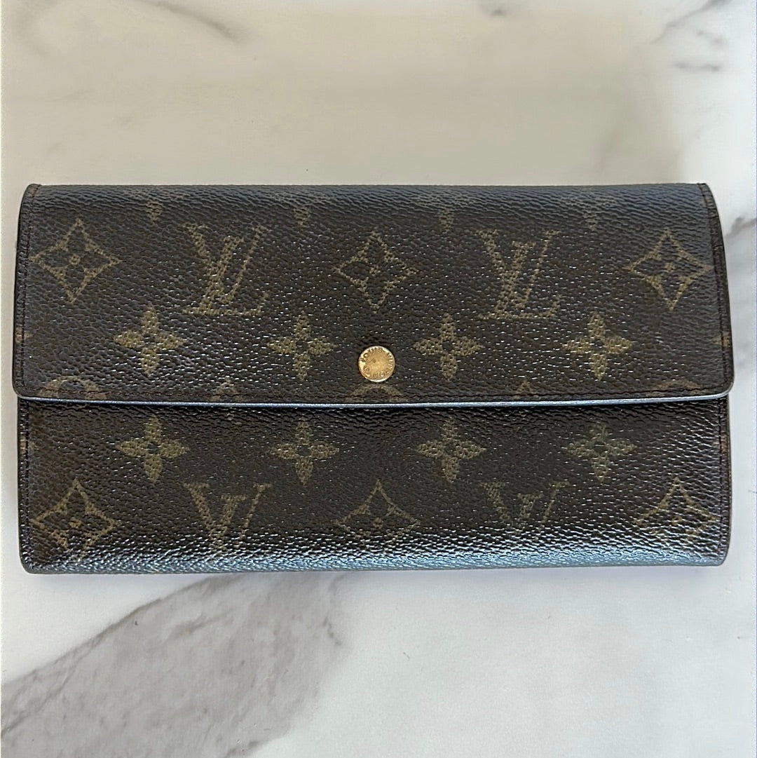 Louis Vuitton Porte Monnaie Canvas Wallet, Preowned