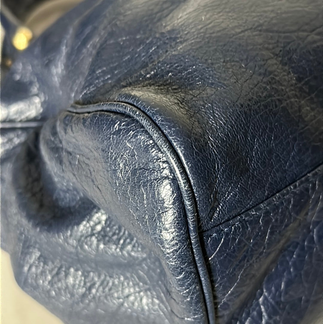 Balenciaga Agneau Giant 12 Gold Hardware City Bleu Mineral, Preowned
