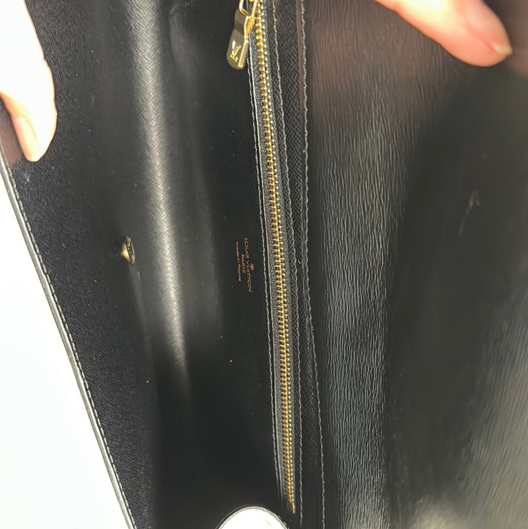 Louis Vuitton Art Deco Clutch in Black Epi, Preowned