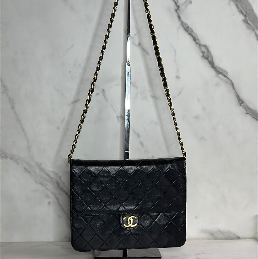 Chanel Small Flap Quilted Lambskin Chain Bag, Preowned