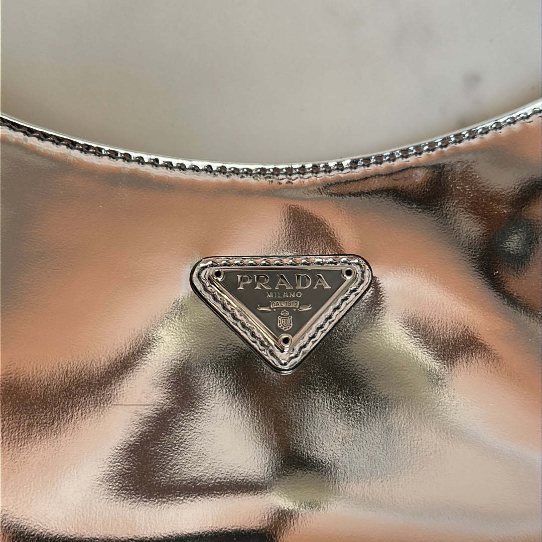 Prada Cleo Bag in Silver, Preowned