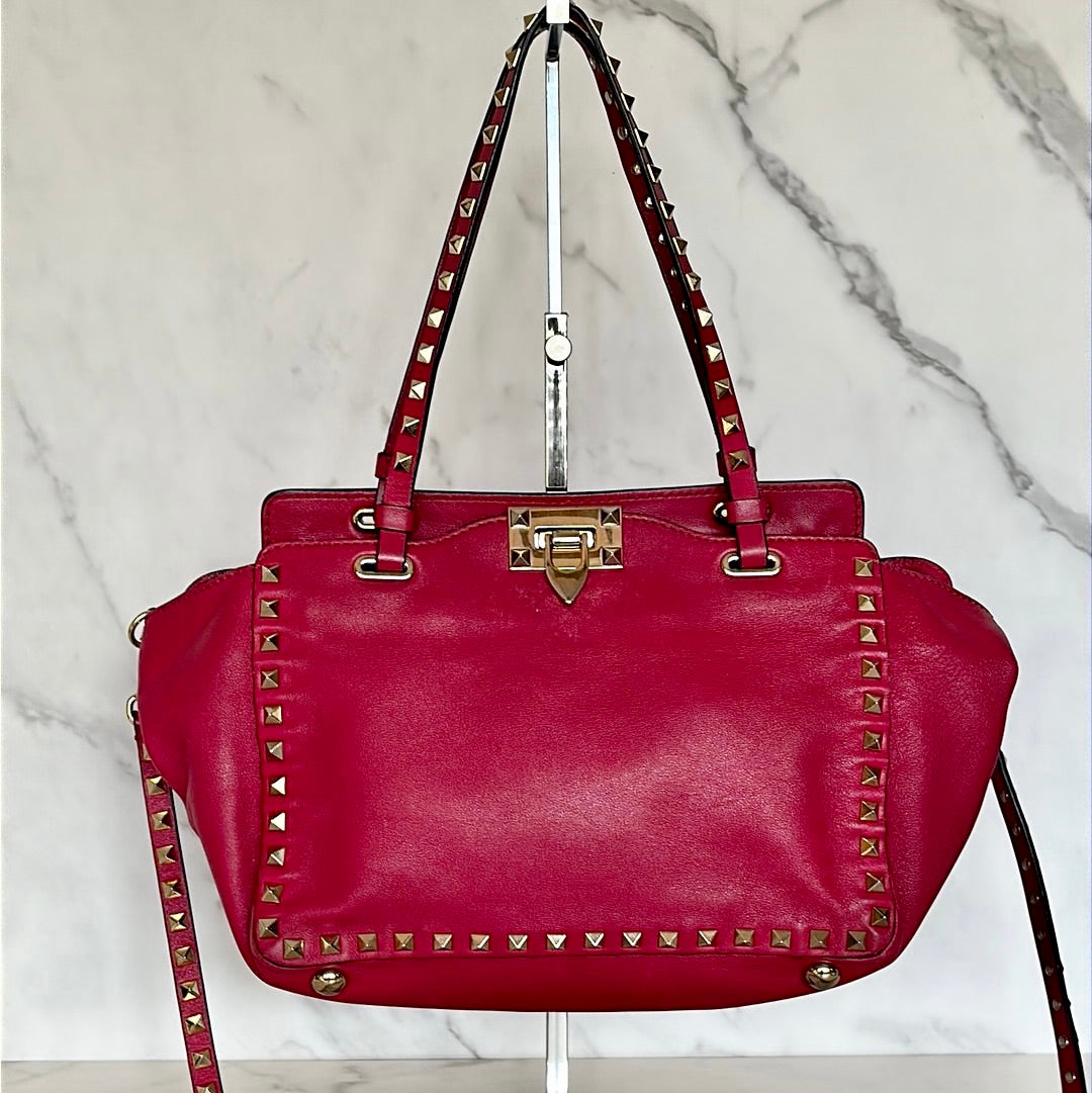 Valentino Vitelli Small Rockstud Tote, Preowned