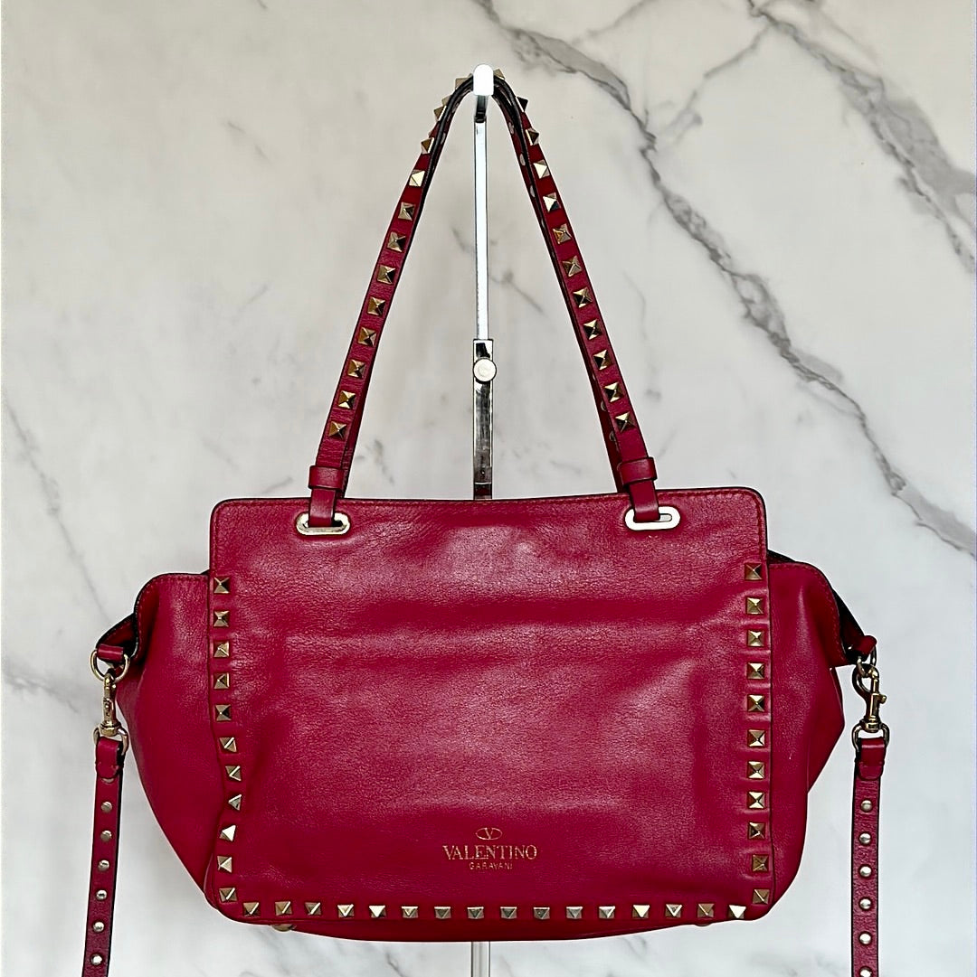 Valentino Vitelli Small Rockstud Tote, Preowned