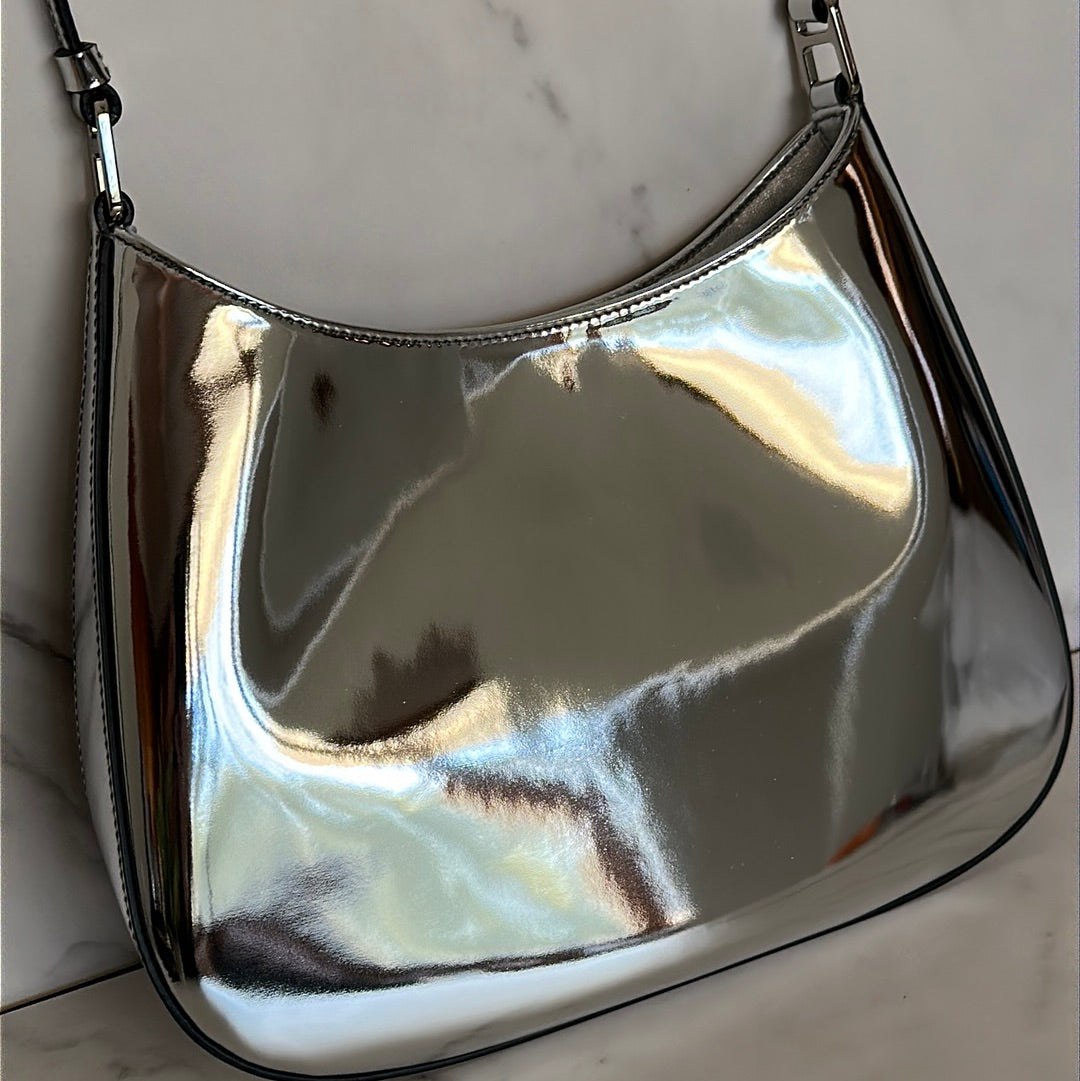 Prada Cleo Bag in Silver, Preowned