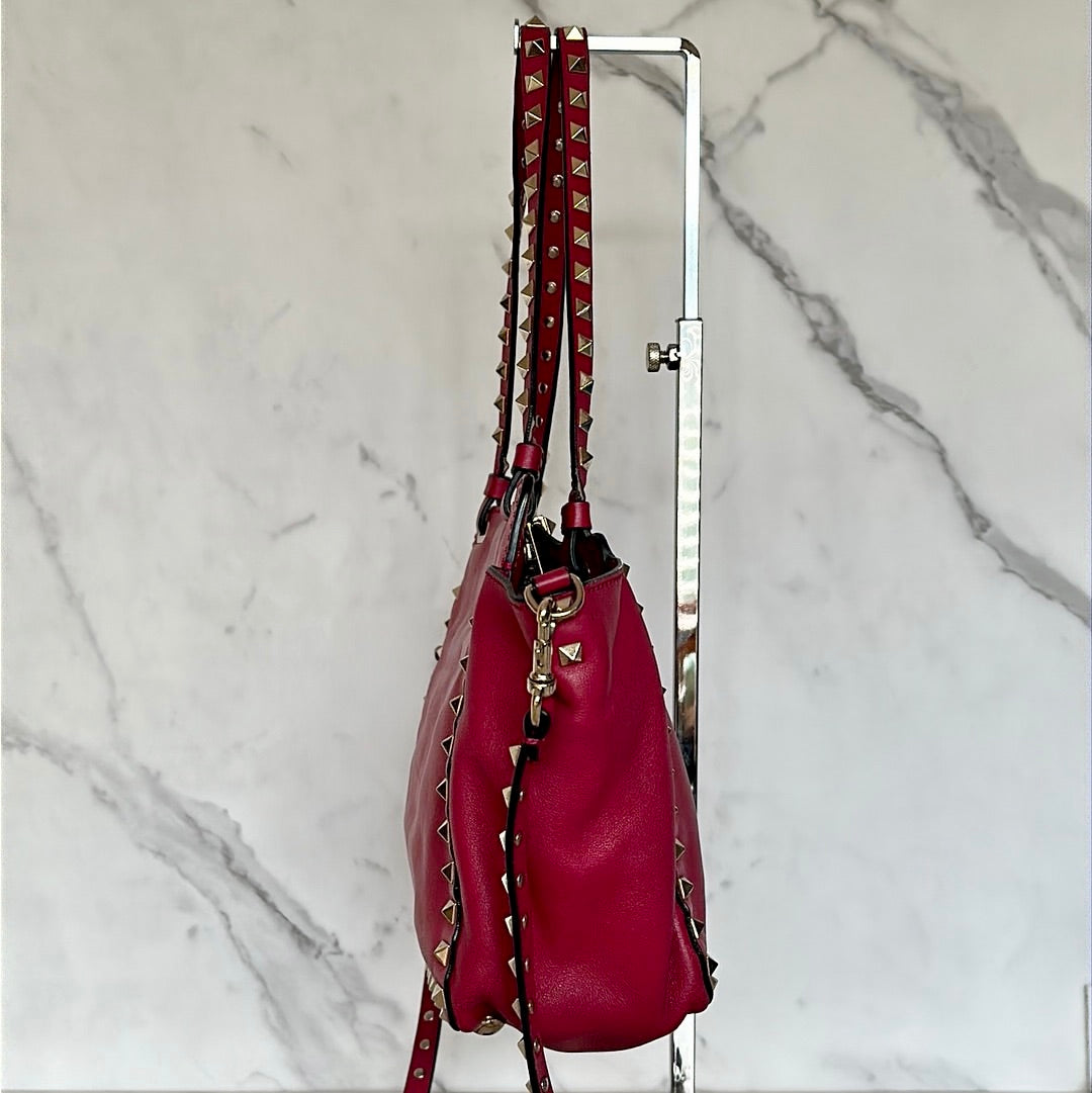 Valentino Vitelli Small Rockstud Tote, Preowned